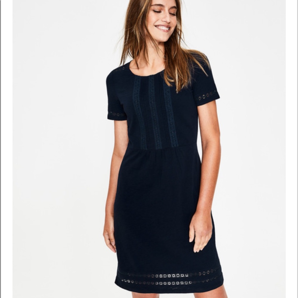 Boden Cressida Navy Jersey Dress, size 12L